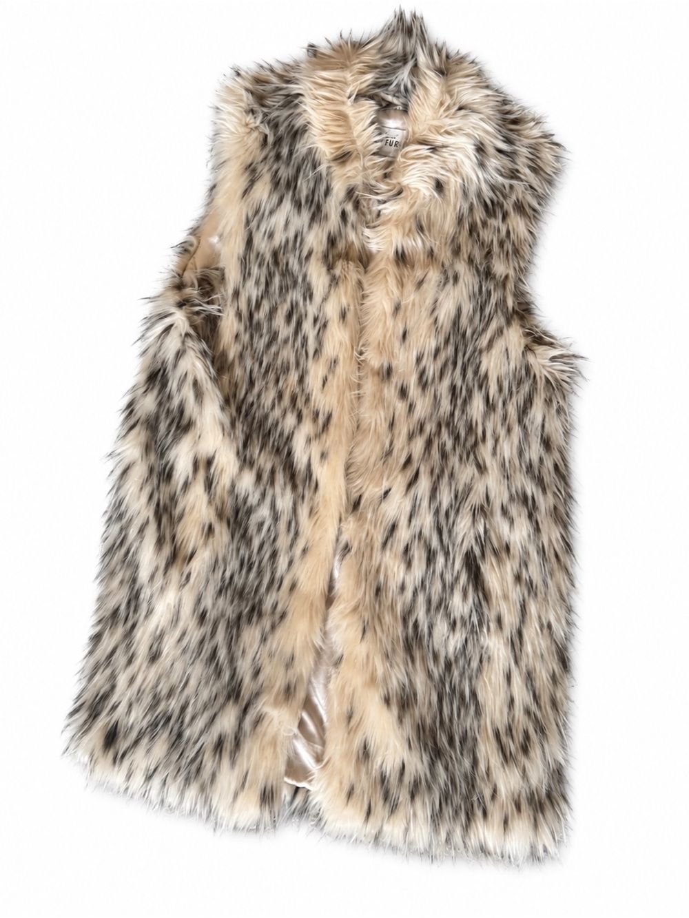 Fabulous Furs White Lynx Faux Fur Vest Size S Made in USA
